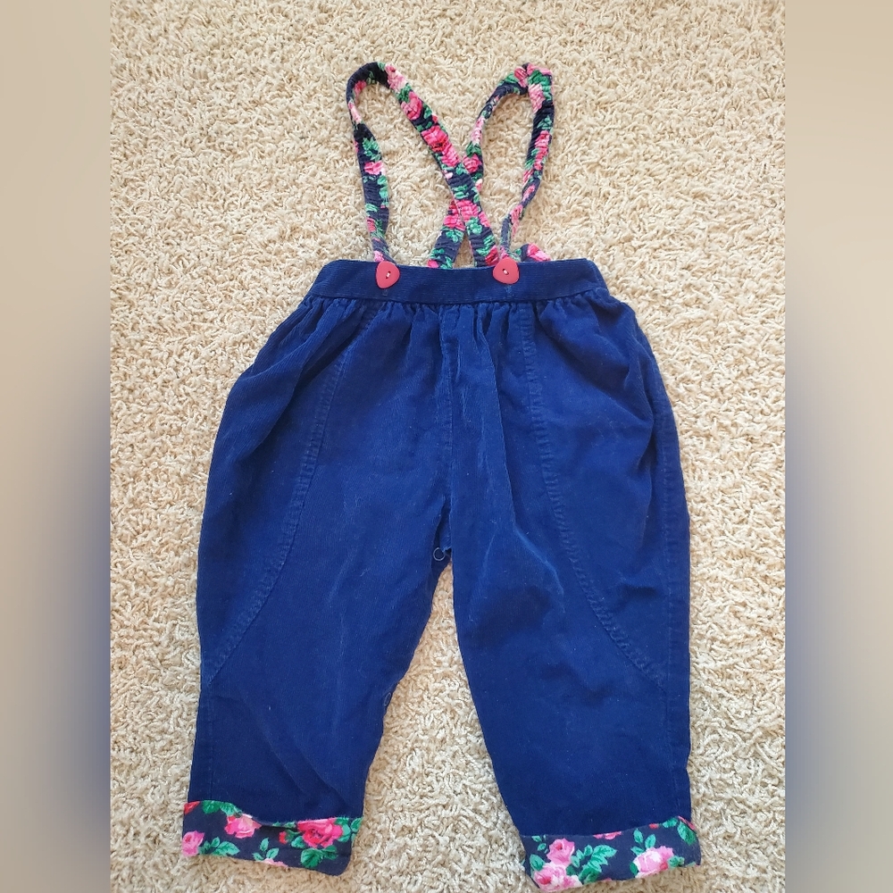 Vintage Pants with Floral Straps 18 mos